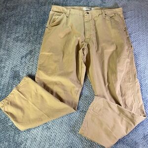 Wrangler Authentics Men's Khaki Carpenter Pants Size 38x30 Relaxed Fit Cotton